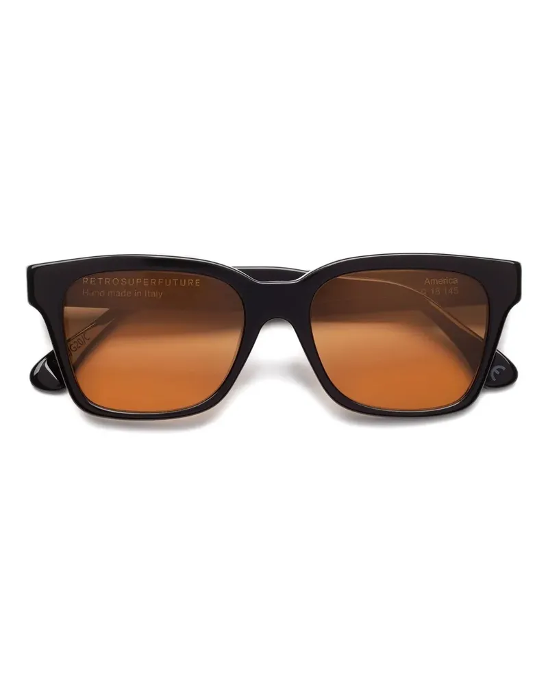 RETROSUPERFUTURE Eckige Sonnenbrille - Schwarz Schwarz