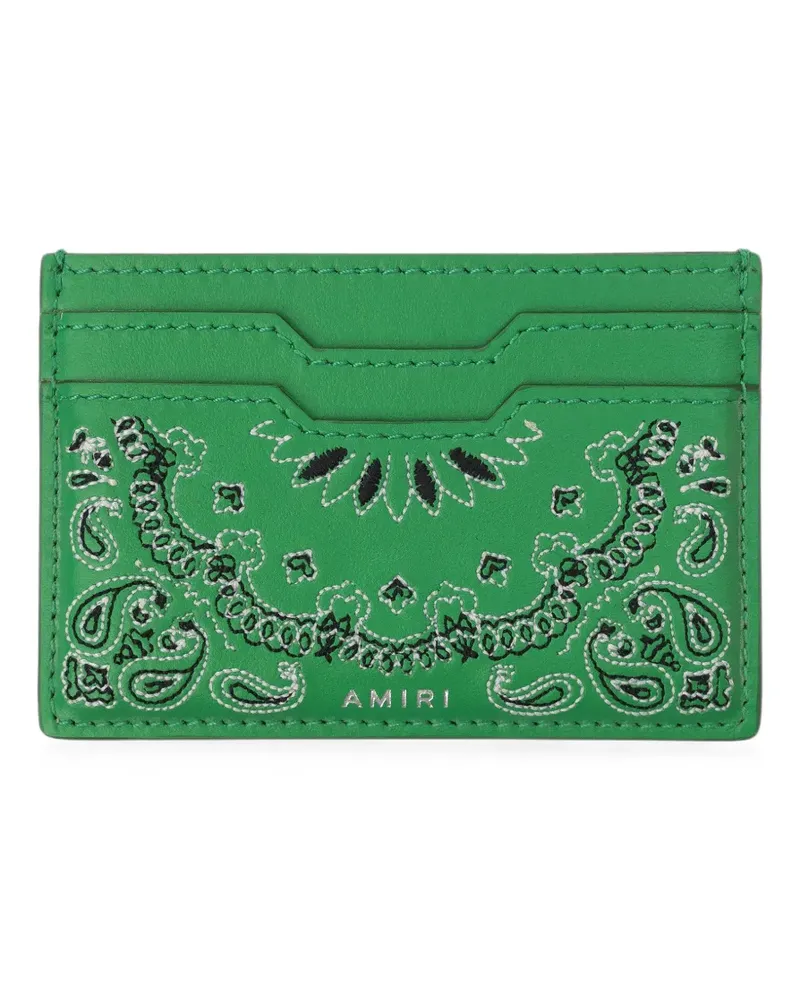 Amiri Bandana Kartenetui mit Stickerei - Grün Grün