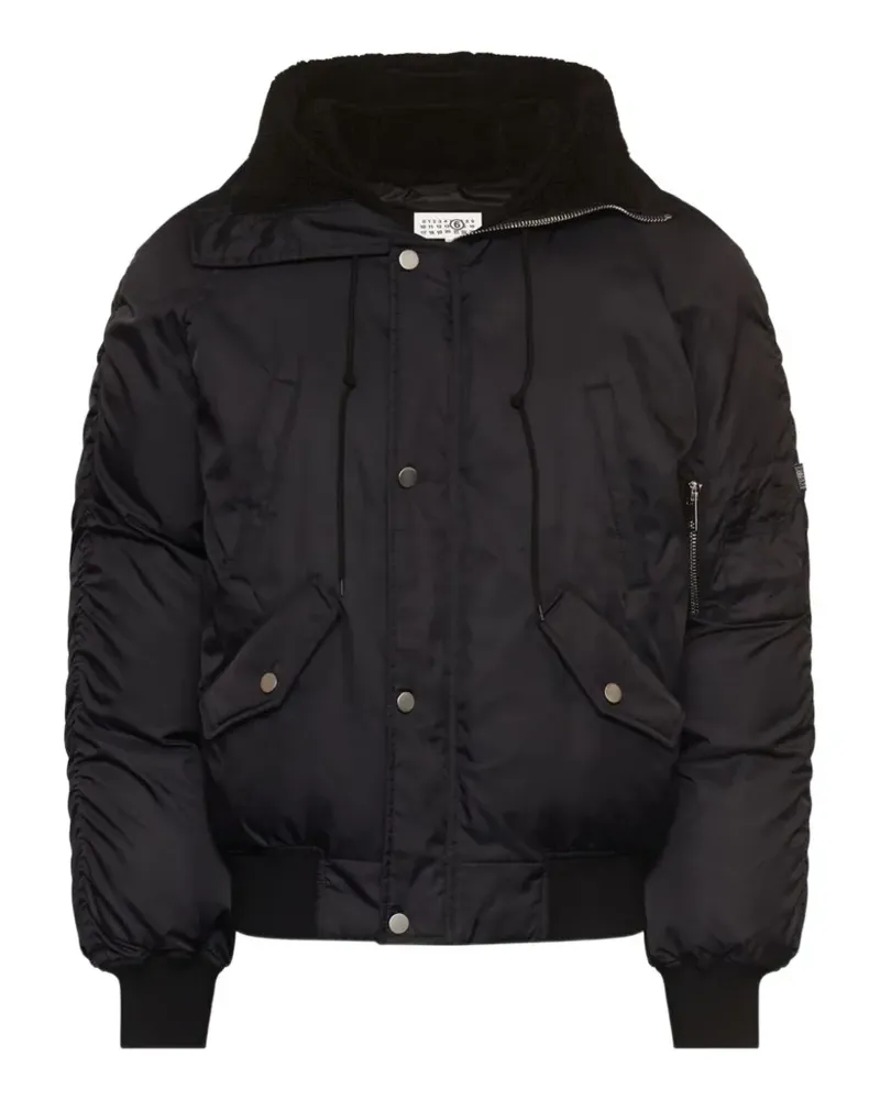 Maison Margiela Bomberjacke mit Kapuze - Schwarz Schwarz