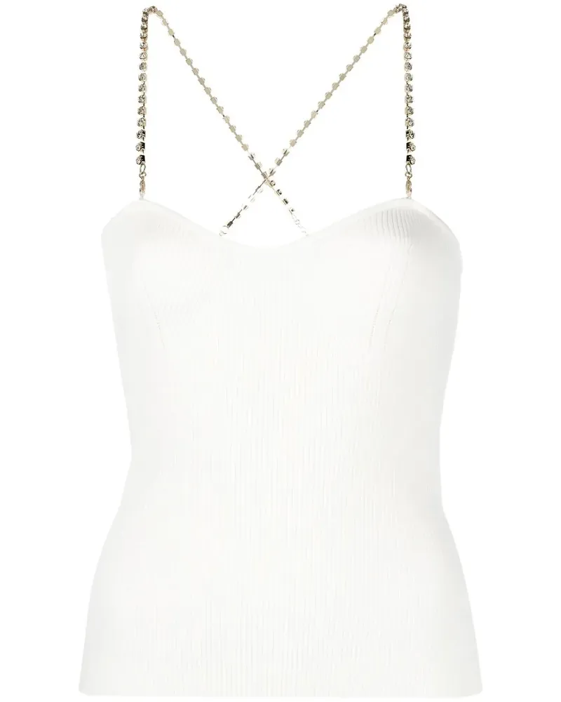 Blumarine Strickoberteil mit Kristallen - Weiß Weiß