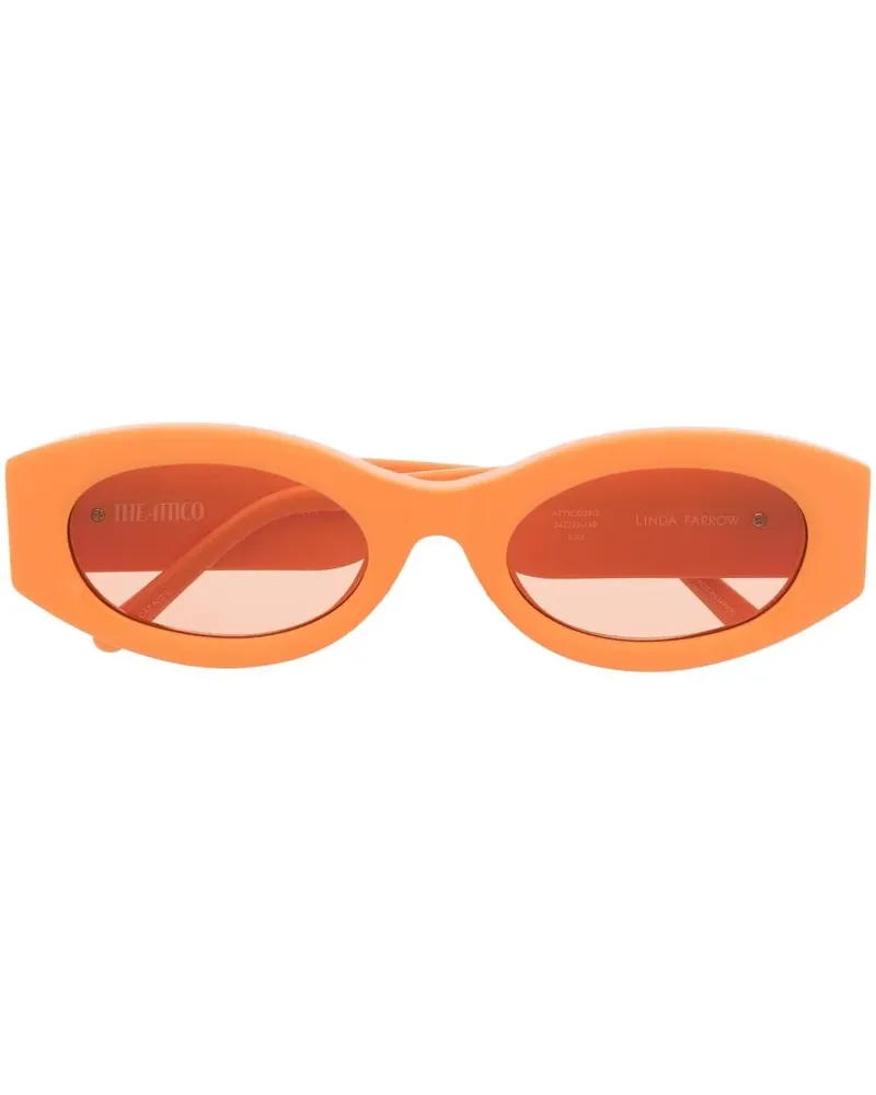 Linda Farrow x The Attico Berta Sonnenbrille mit eckigem Gestell - Orange Orange