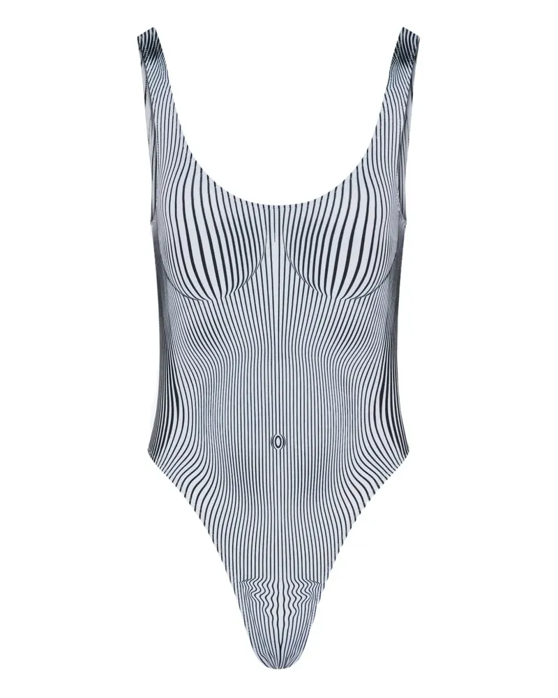 Jean Paul Gaultier printed swimsuit - Weiß Weiß