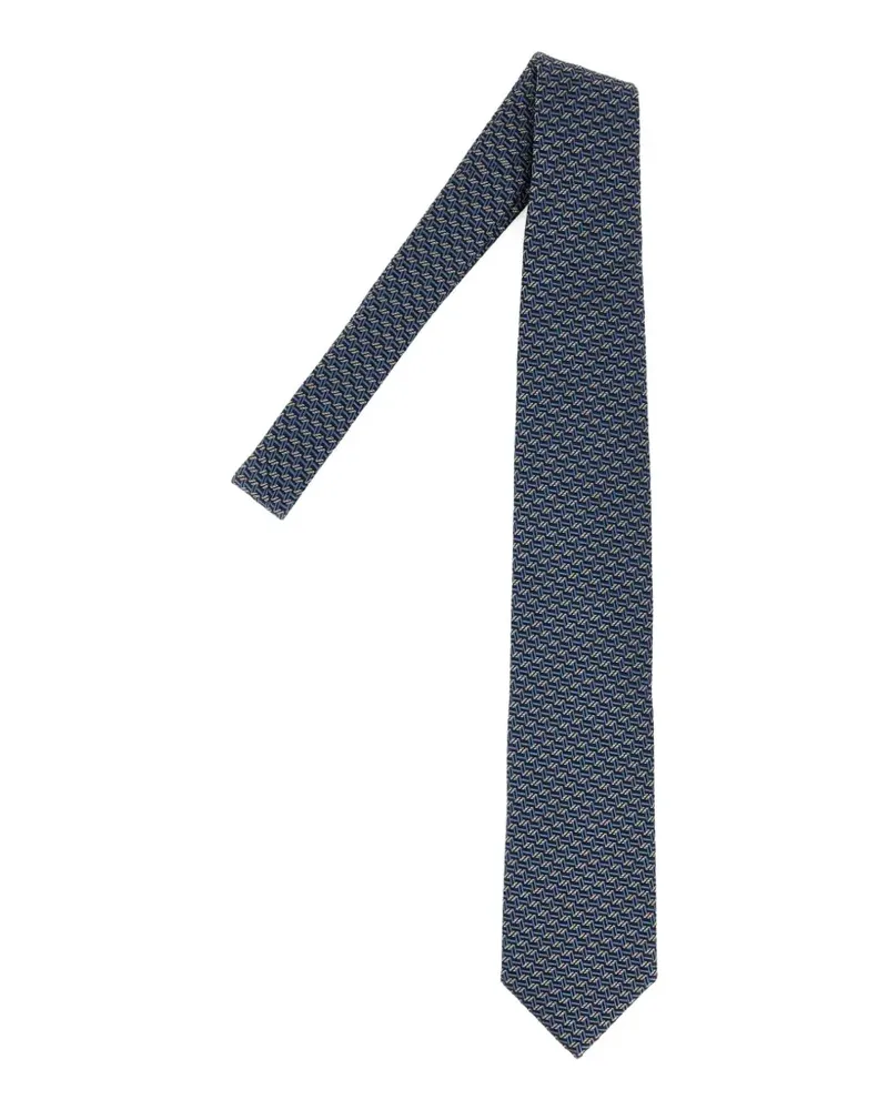 Brioni Gemusterte Seidenkrawatte - Blau Blau