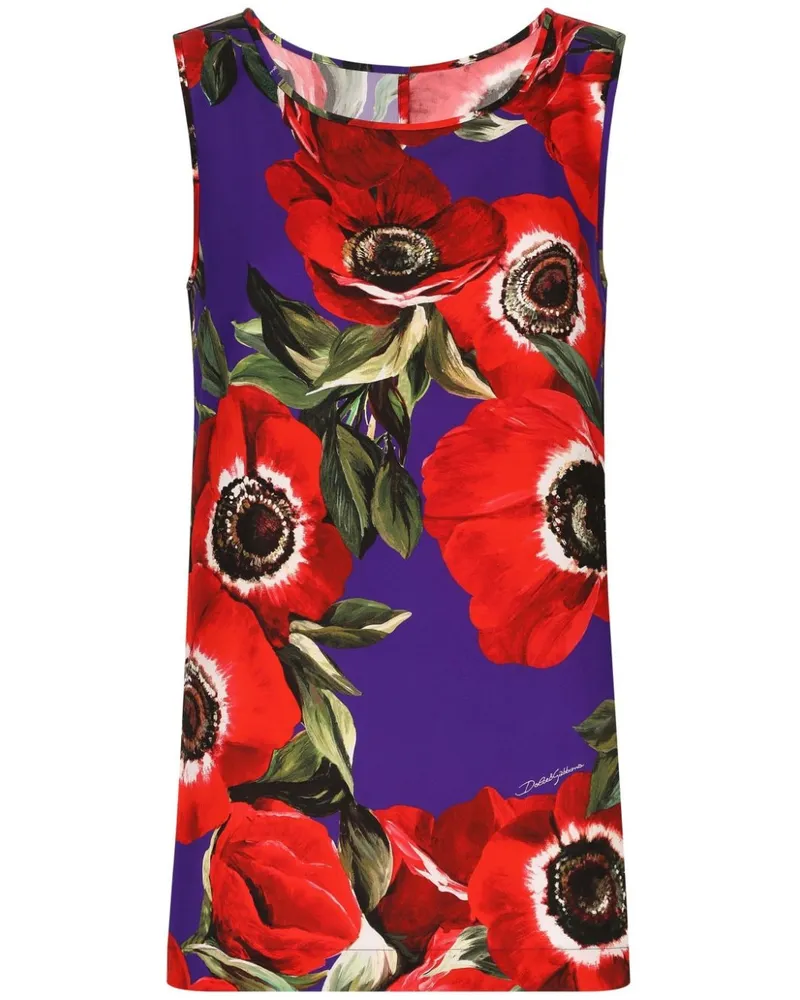 Dolce & Gabbana Top mit Mohn-Print - Violett Violett