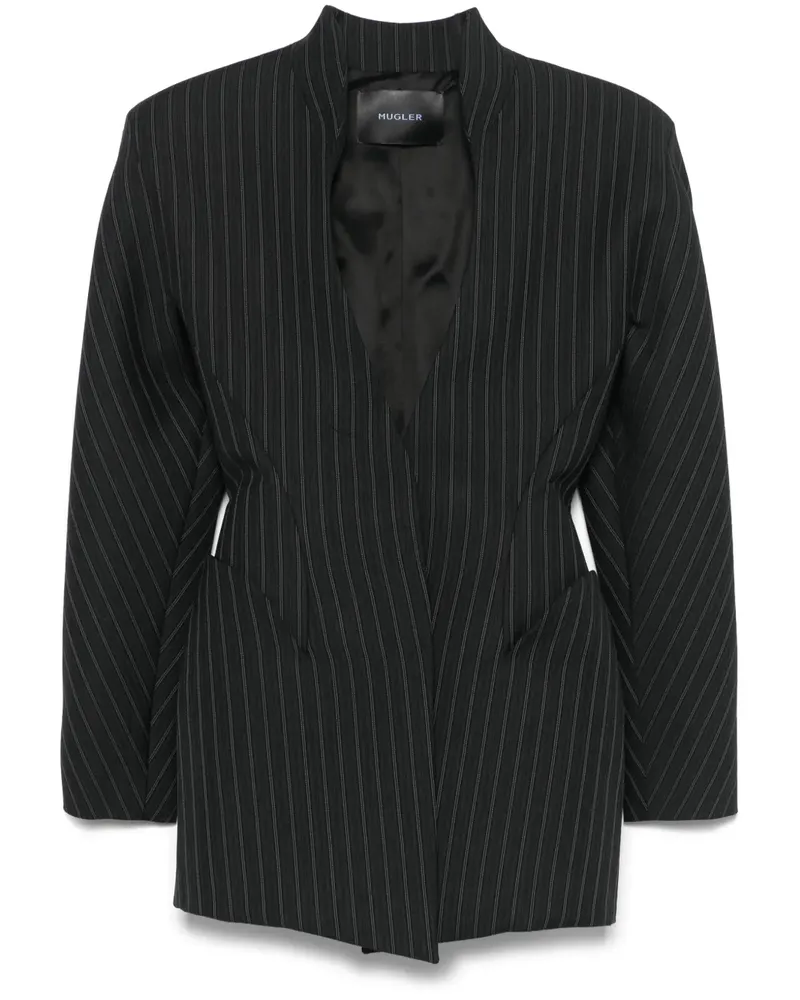 Thierry Mugler Gestreiftes Sakko - Grau Grau