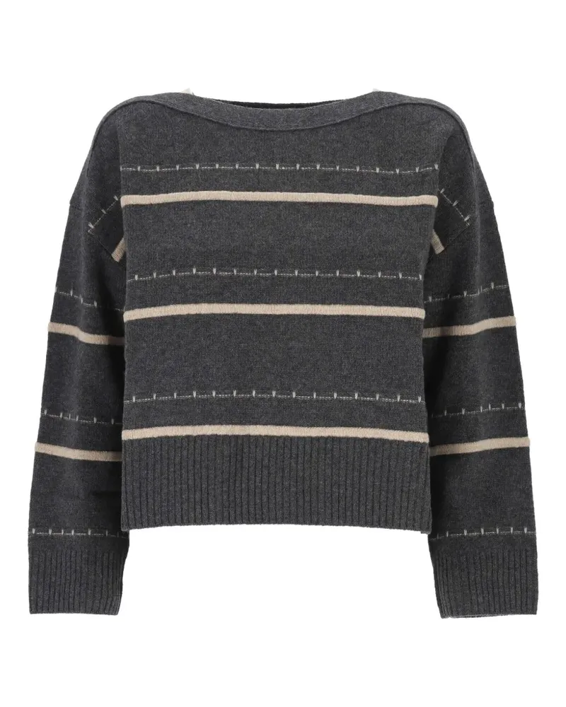 Pennyblack striped boat-neck sweater - Grau Grau
