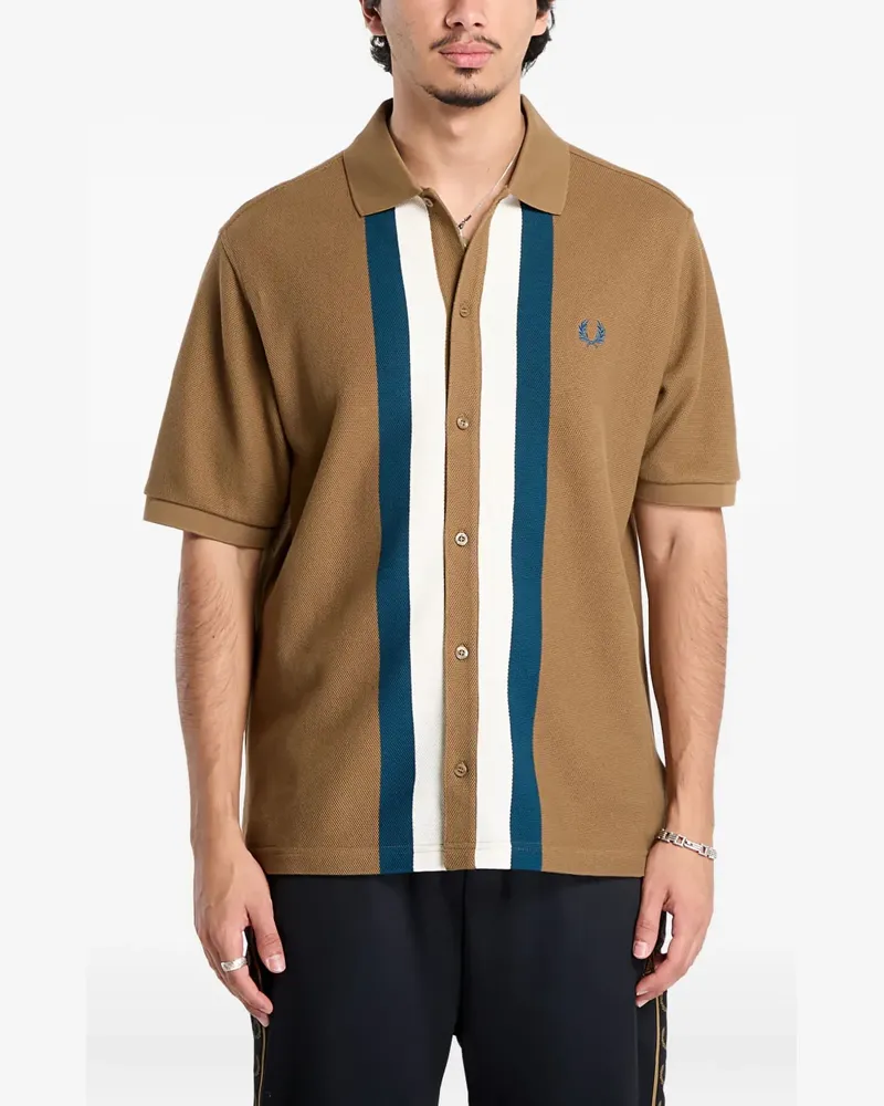 Fred Perry Hemd mit Kontrasteinsätzen - Braun Braun