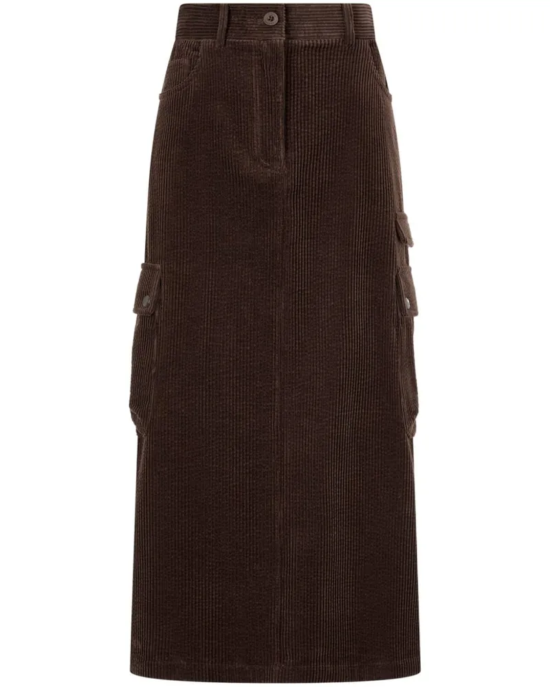 STUDIO TOMBOY Rock aus Cord mit aufgesetzten Taschen - Braun Braun