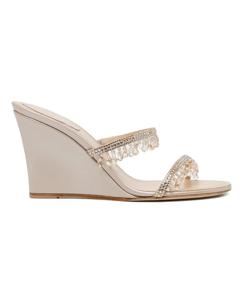 René Caovilla 80mm crystal-embellished sandals - Nude Nude