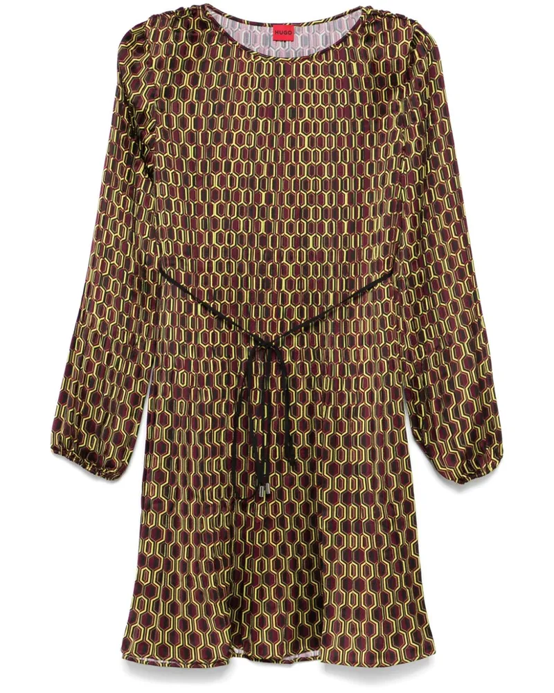 HUGO BOSS Kleid mit geometrischem Print - Rot Rot