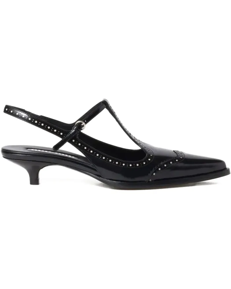 Miu Miu Pumps mit T-Riemen - Schwarz Schwarz