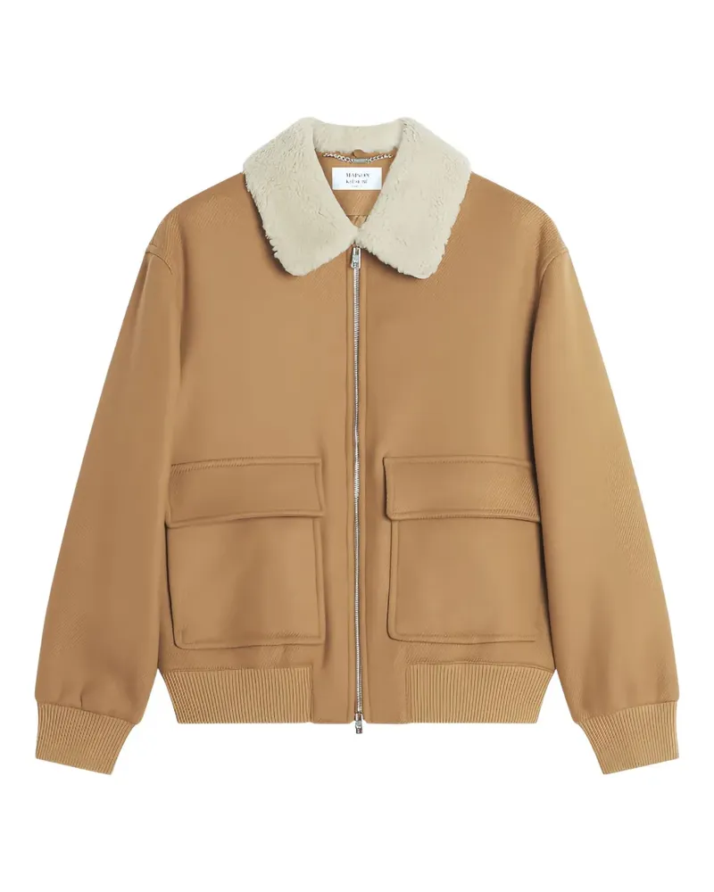Kitsuné shearling-collar pocket jacket - Braun Braun