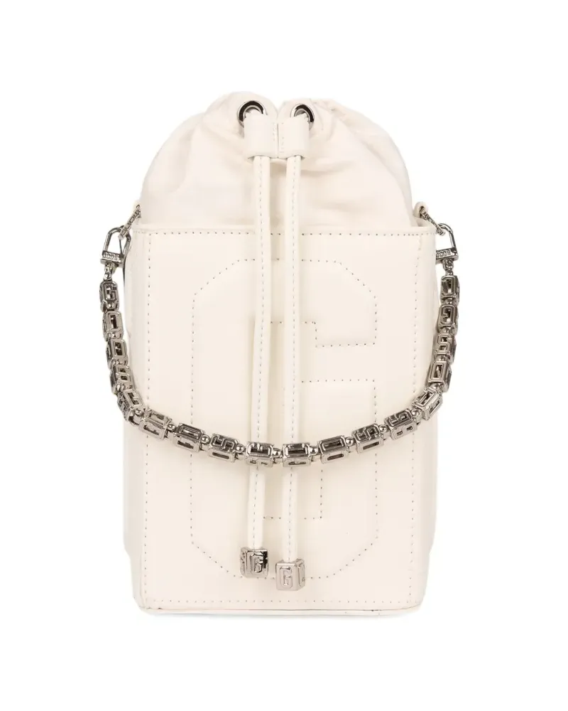 GCDS Schultertasche mit Logo-Prägung - Weiß Weiß