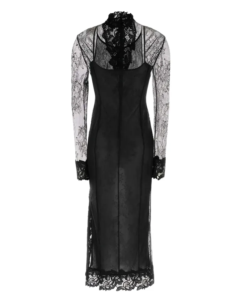 Blumarine Midikleid mit Schnürung - Schwarz Schwarz
