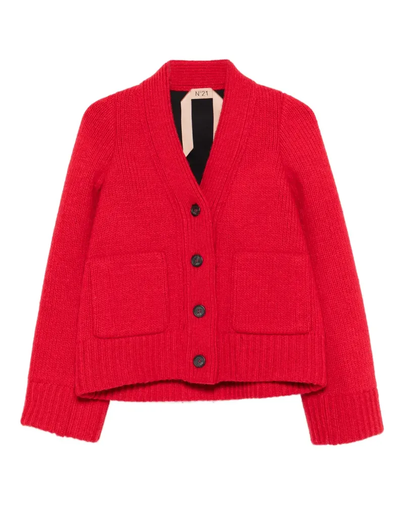 N° 21 Geknöpfter Cardigan mit Klappentasche - Rot Rot