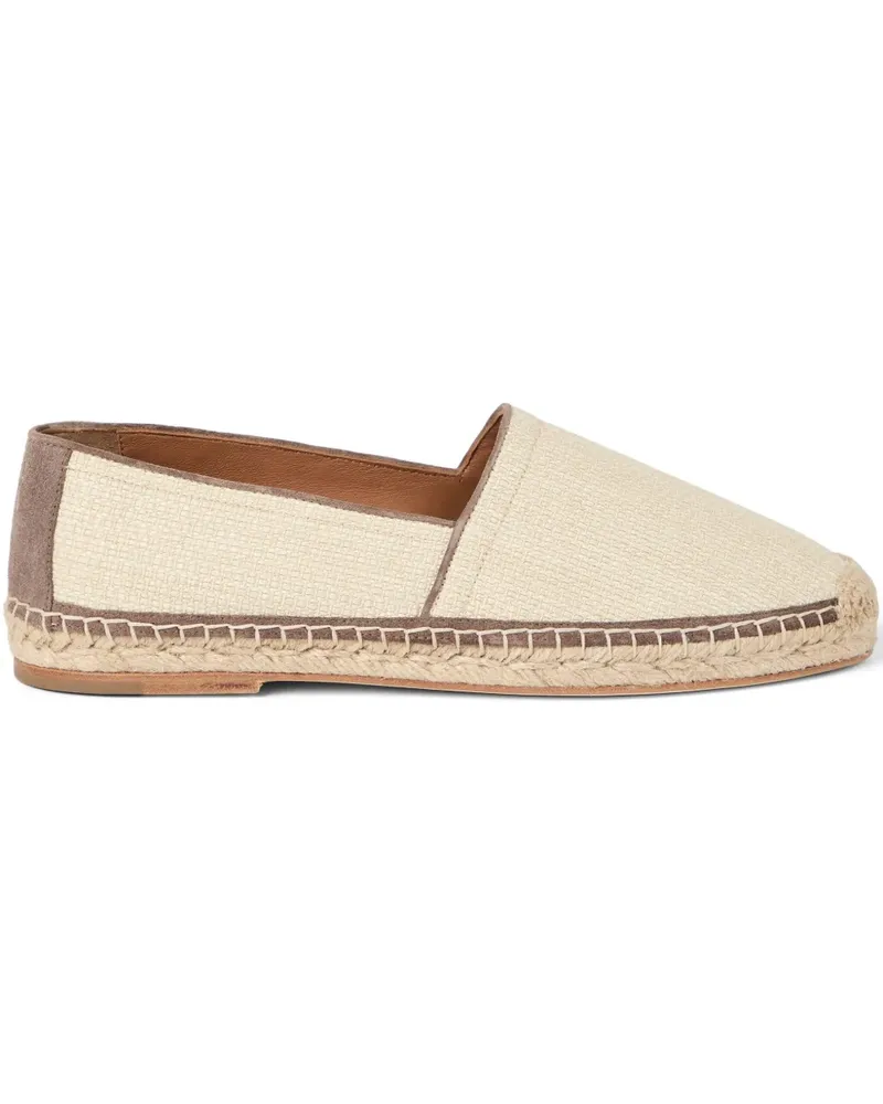 Brunello Cucinelli Espadrilles aus Raffiabast mit Wildlederbesatz - Nude Nude