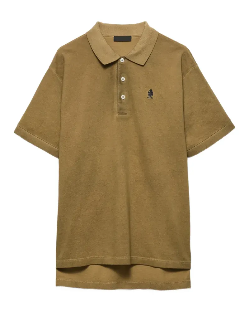 Prada Stückgefärbtes Poloshirt - Braun Braun