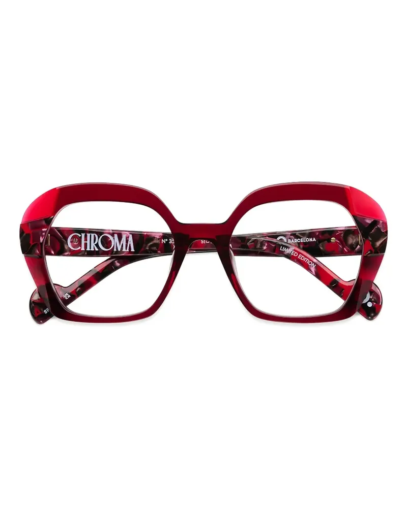 Etnia Barcelona Chroma N04 Brille mit geometrischem Gestell - Rot Rot