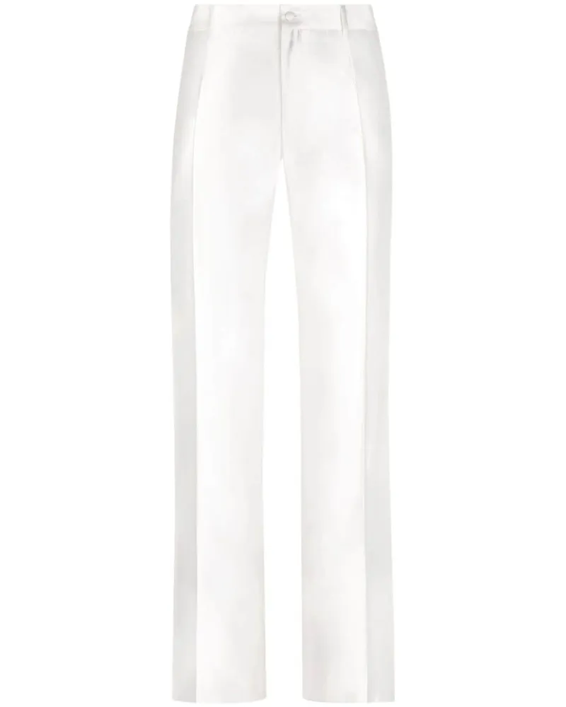 Dolce & Gabbana Straight-Leg-Hose aus Seide - Weiß Weiß