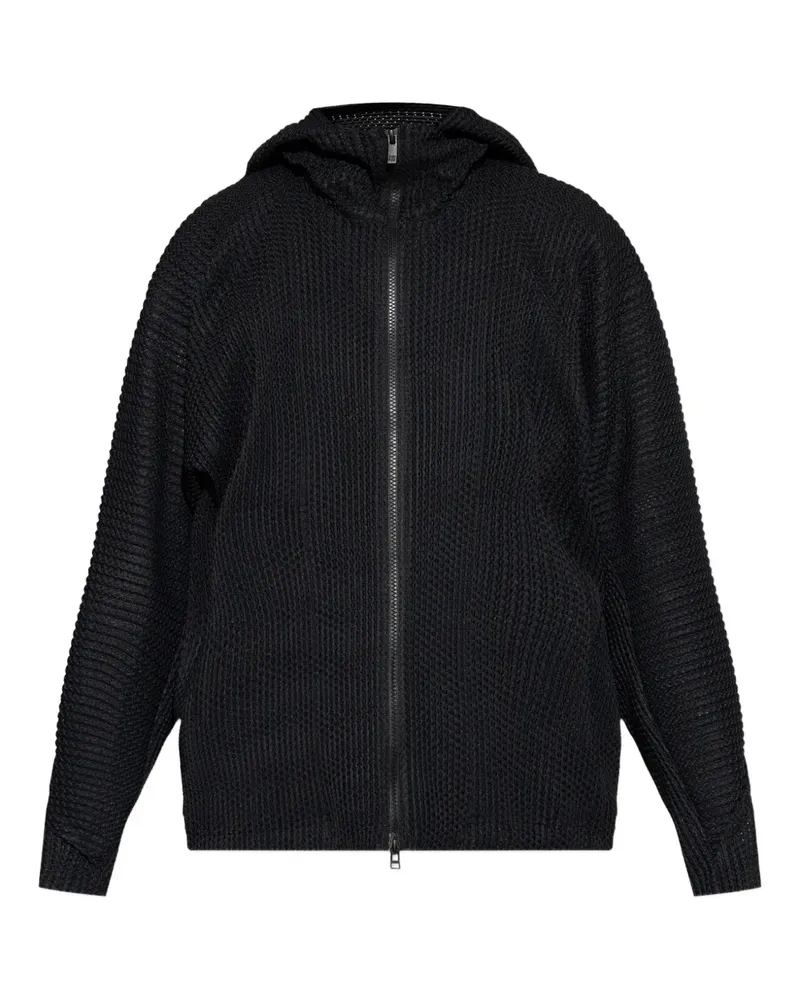 Issey Miyake Wickerwork Kapuzenjacke - Schwarz Schwarz