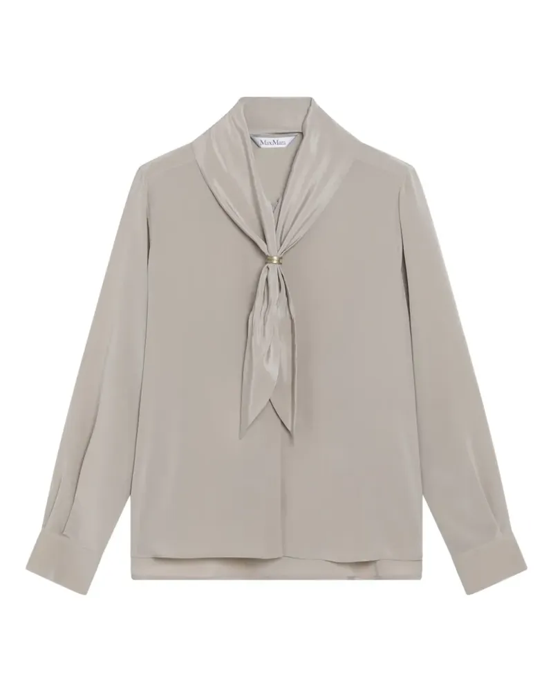 Max Mara Bluse mit Schleifenkragen - Nude Nude