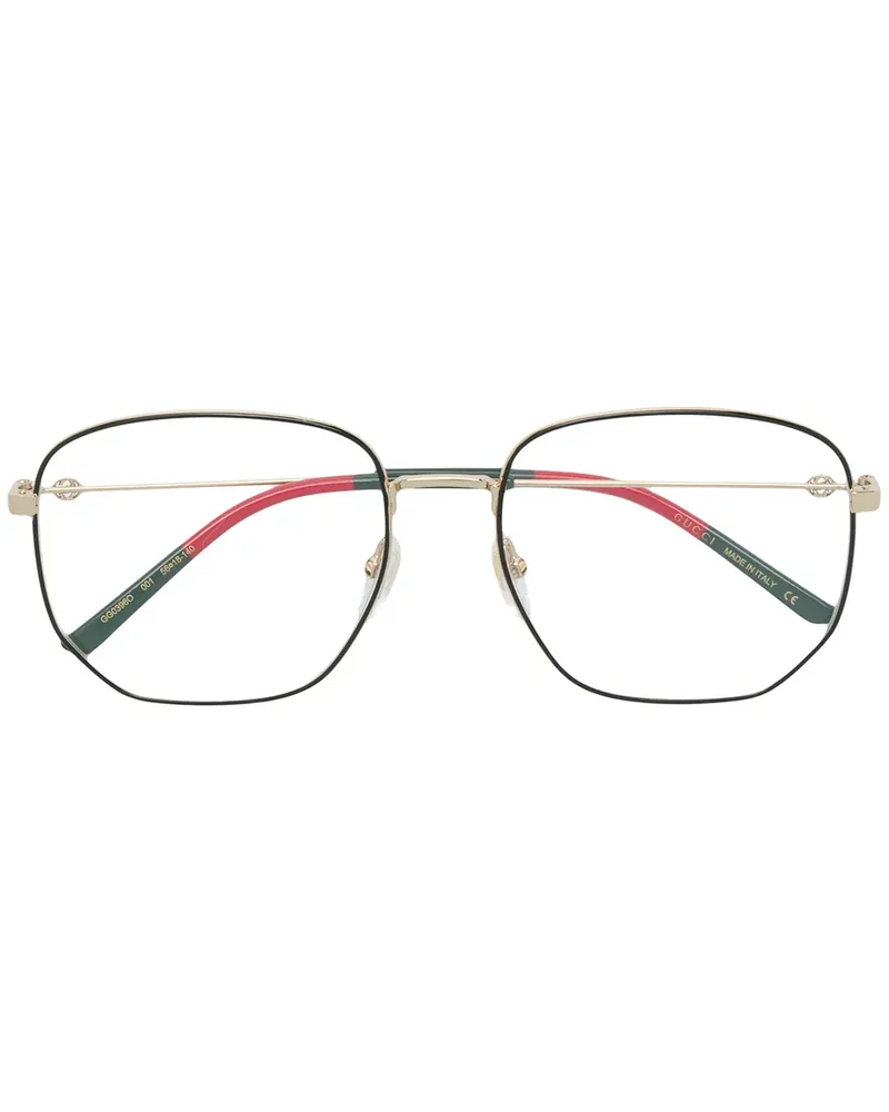 Gucci Sonnenbrille mit sechseckigen Gläsern - Schwarz Schwarz