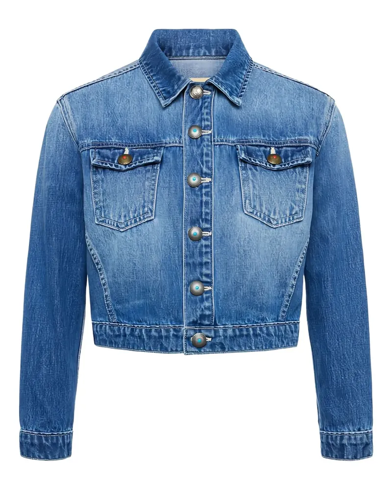 L'Agence Koda Jeansjacke mit Knopfleiste - Blau Blau