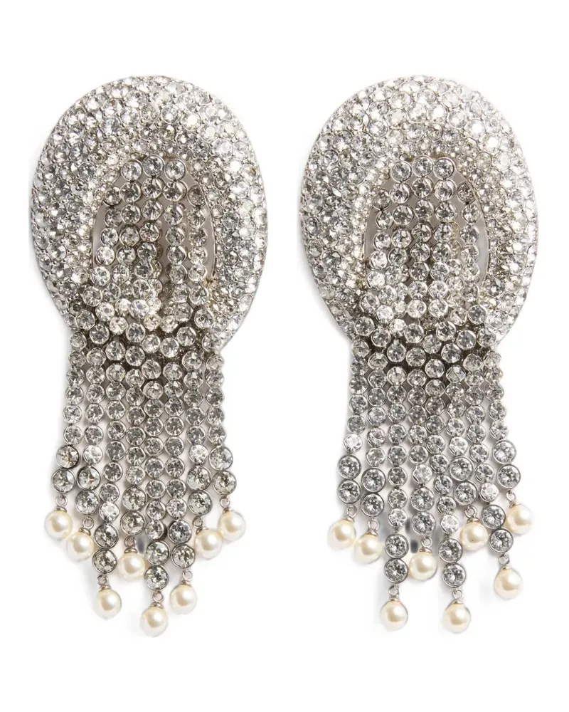 Valentino Garavani Kabarett crystal-embellished tassel earrings - Silber Silber