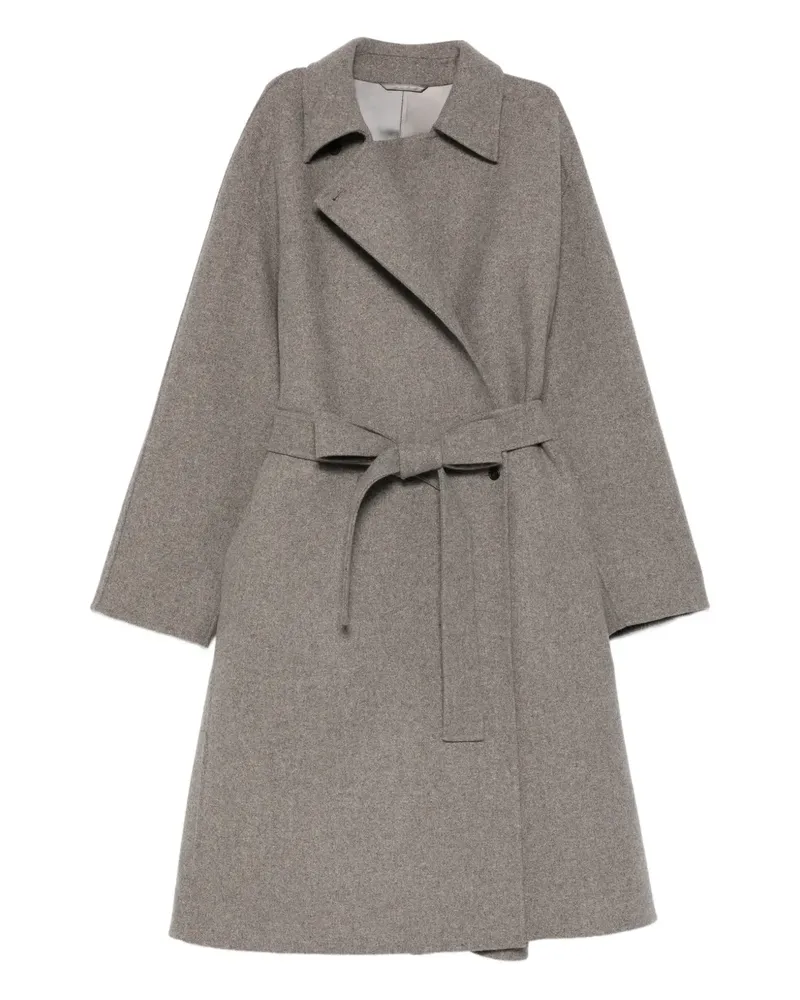 Carven Mantel mit Bindegürtel - Grau Grau