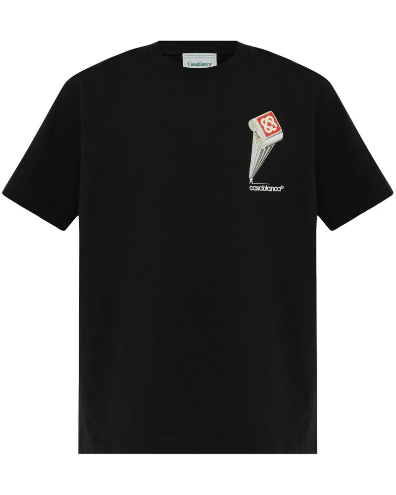 Casablanca Paris Leaning Column T-Shirt - Schwarz Schwarz