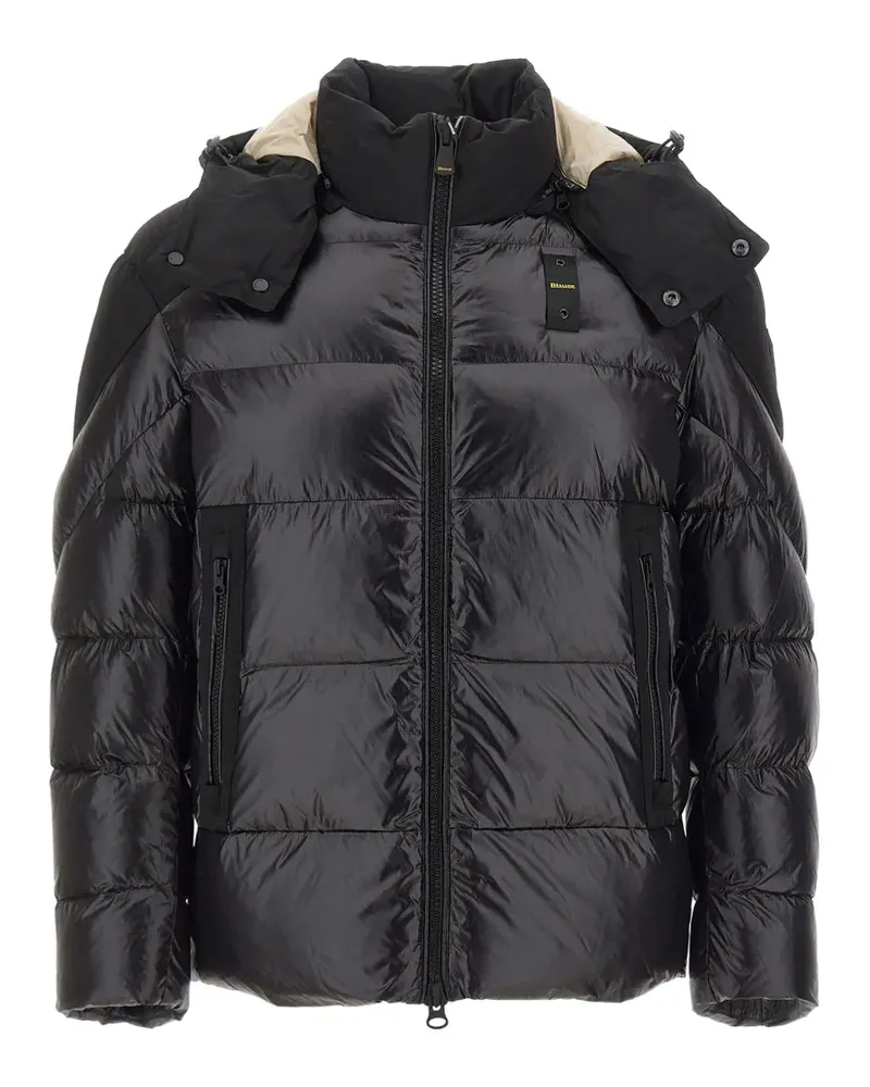 Blauer Kiernan hooded down jacket - Schwarz Schwarz