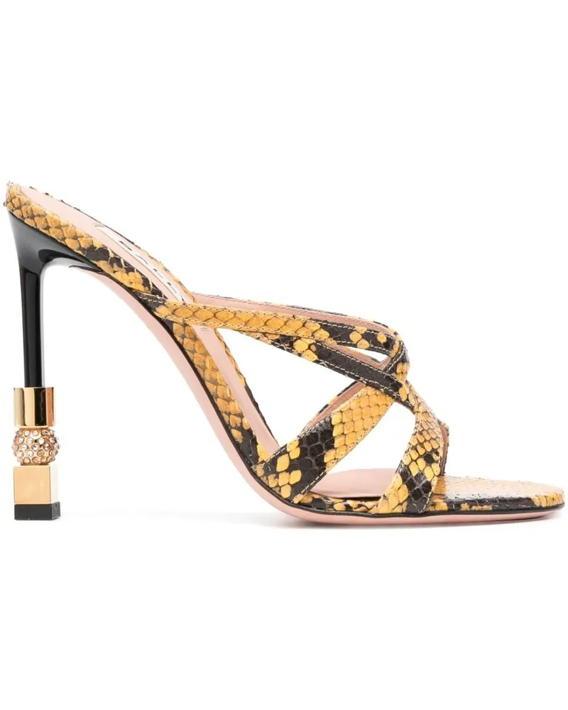 Bally Mules mit Schlangenleder-Print - Gelb Gelb