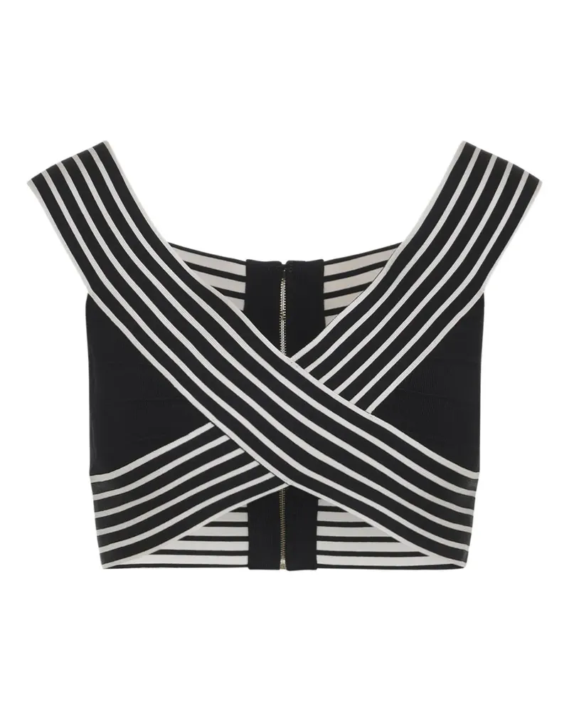 Elisabetta Franchi striped zip-fastening top - Schwarz Schwarz