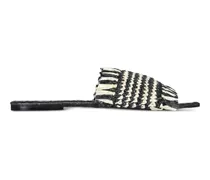 Gewebte Tamires Sandalen mit Fransen - Schwarz