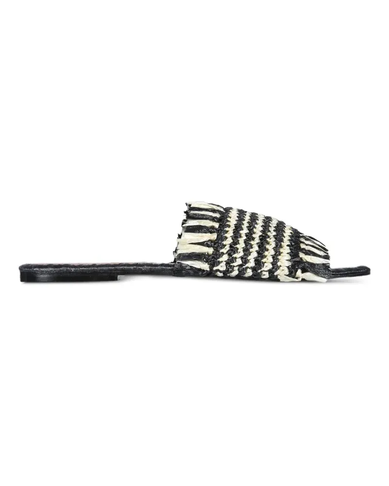 DE SIENA Tamires fringed woven sandals - Schwarz Schwarz
