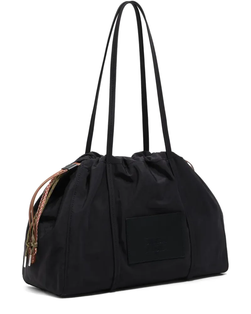 BIMBA Y LOLA Große Schultertasche mit Logo-Patch - Schwarz Schwarz