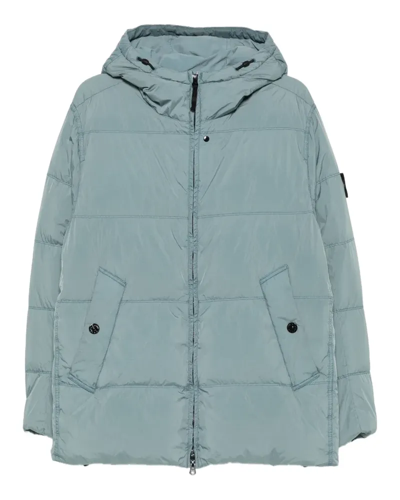 Stone Island Gesteppte Kapuzenjacke - Blau Blau