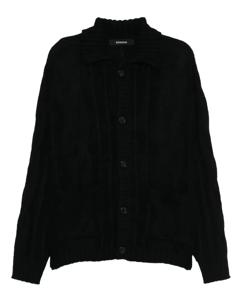 SONGZIO Cardigan mit langen Ärmeln - Schwarz Schwarz