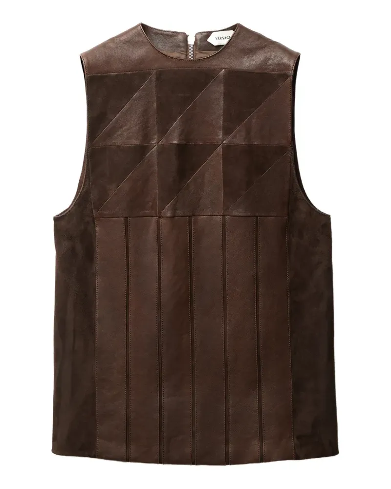 Versace Kleid mit Kontrasteinsätzen - Braun Braun