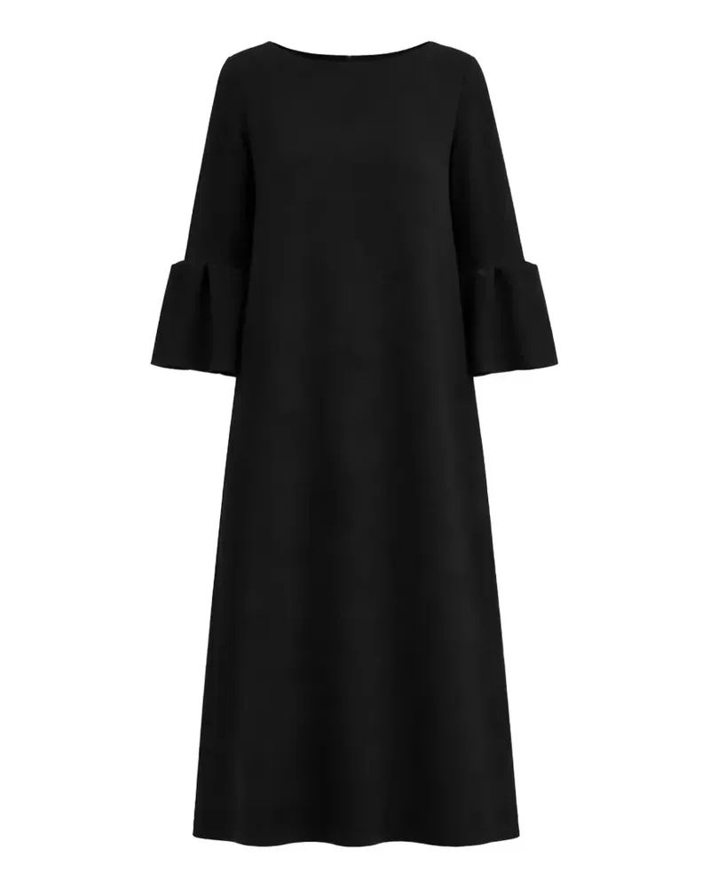 Gloria Coelho sleeve-details ruffled midi dress - Schwarz Schwarz