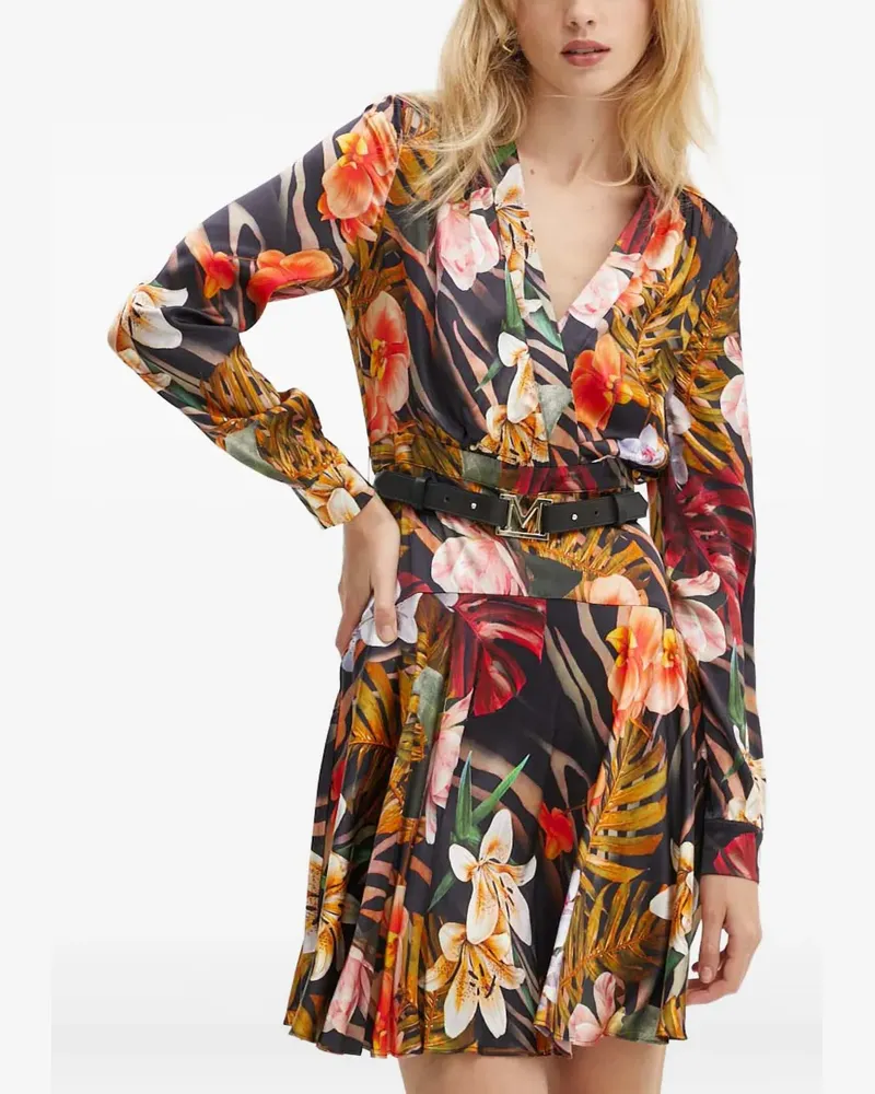 MARCIANO Los Angeles belted floral mini dress - Schwarz Schwarz