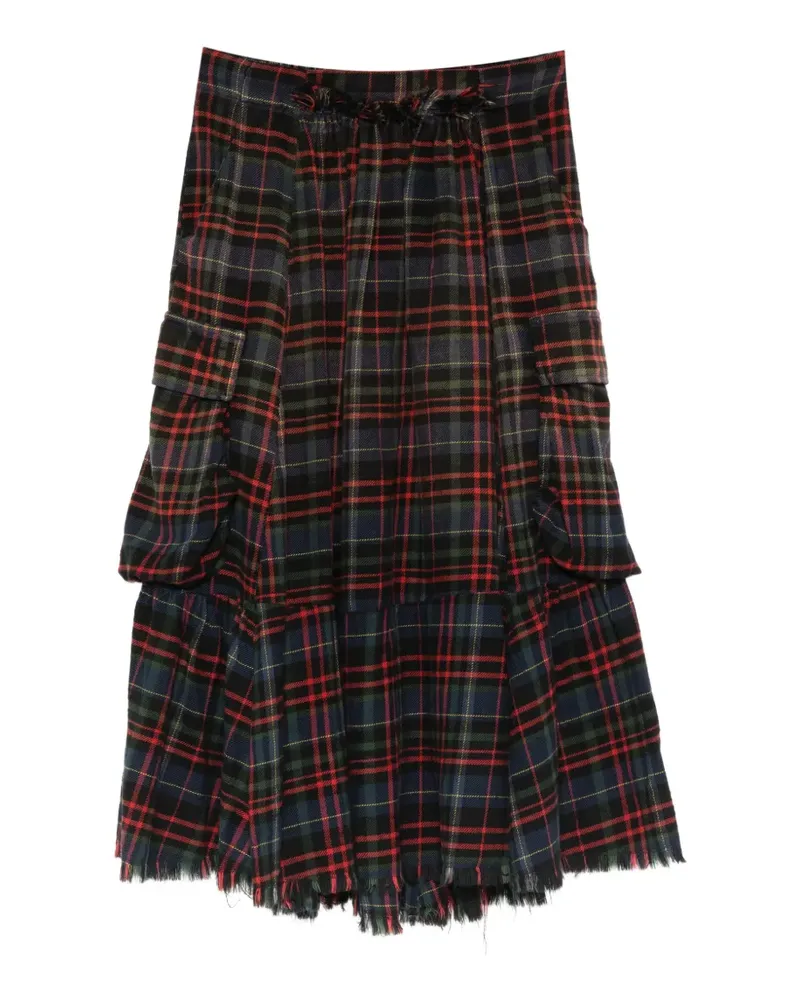 R13 raw-hem gathered cargo skirt - Schwarz Schwarz