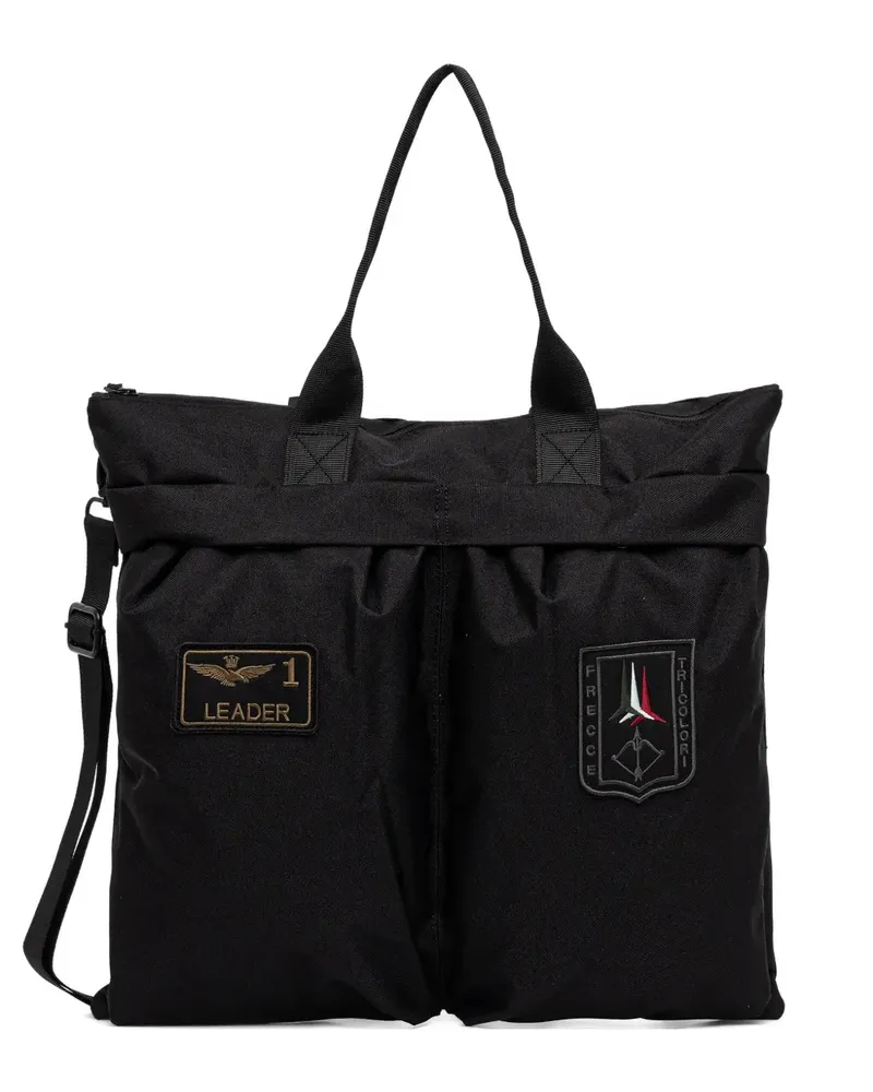 Aeronautica Militare logo-embroidered holdall - Schwarz Schwarz