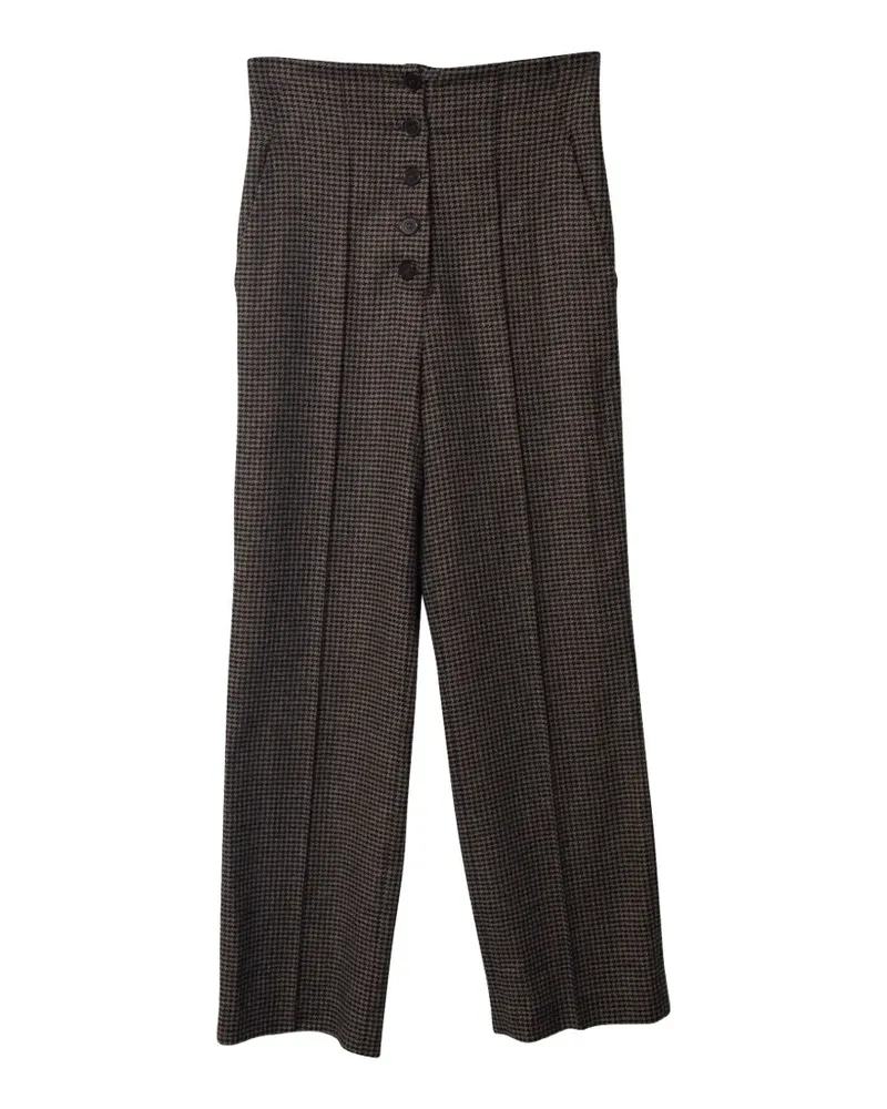 Nanushka houndstooth-pattern button trousers - Braun Braun