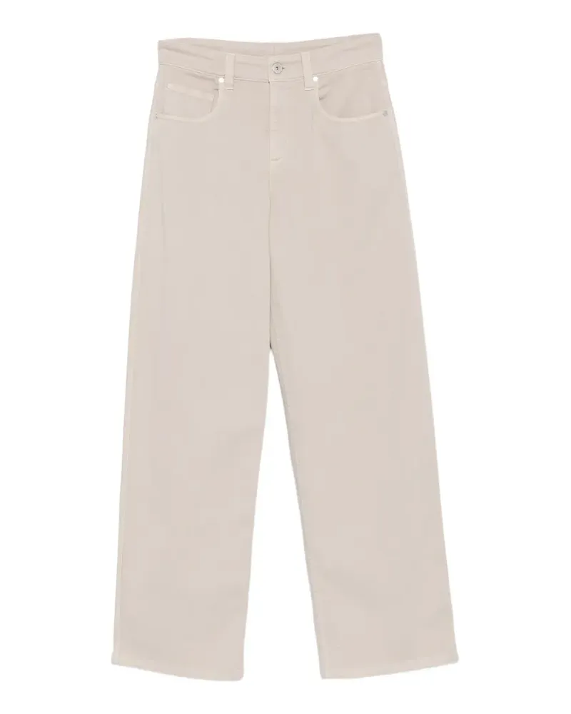 Brunello Cucinelli logo-patch trousers - Nude Nude