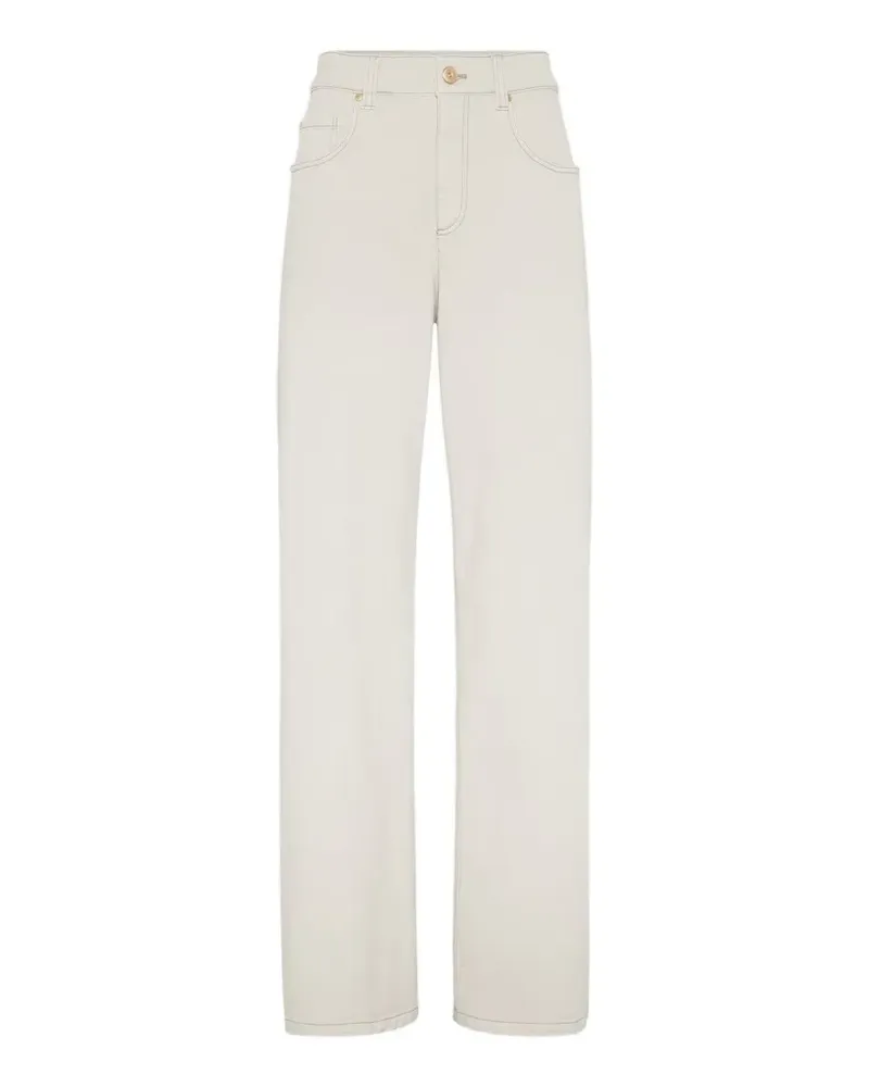 Brunello Cucinelli Hose mit Logo-Patch - Nude Nude