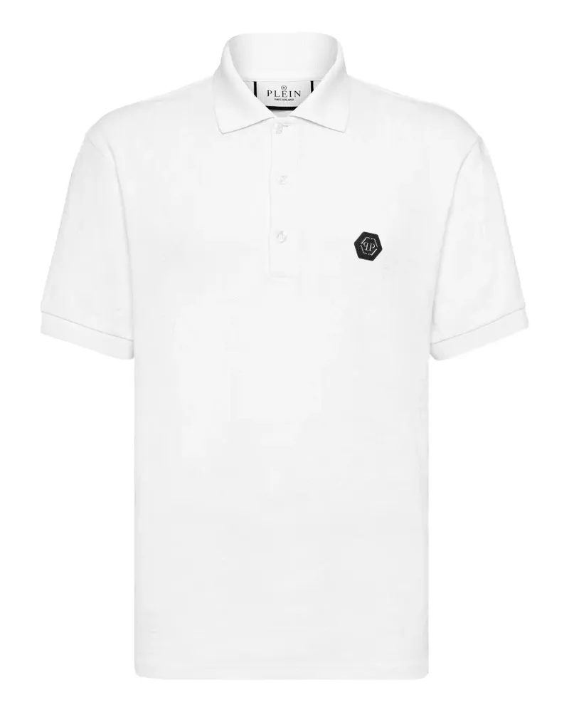 Philipp Plein Poloshirt mit Logo-Patch - Weiß Weiß