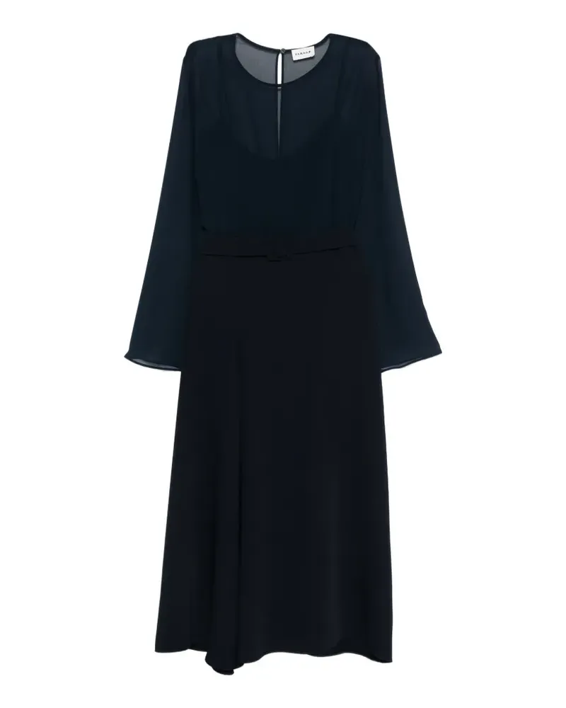 P.A.R.O.S.H. P.A.R.O H. belted flared dress - Blau Blau