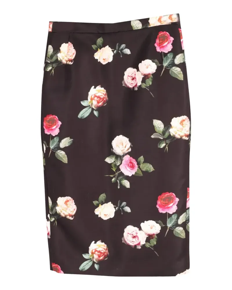 N° 21 floral-print pencil midi skirt - Schwarz Schwarz