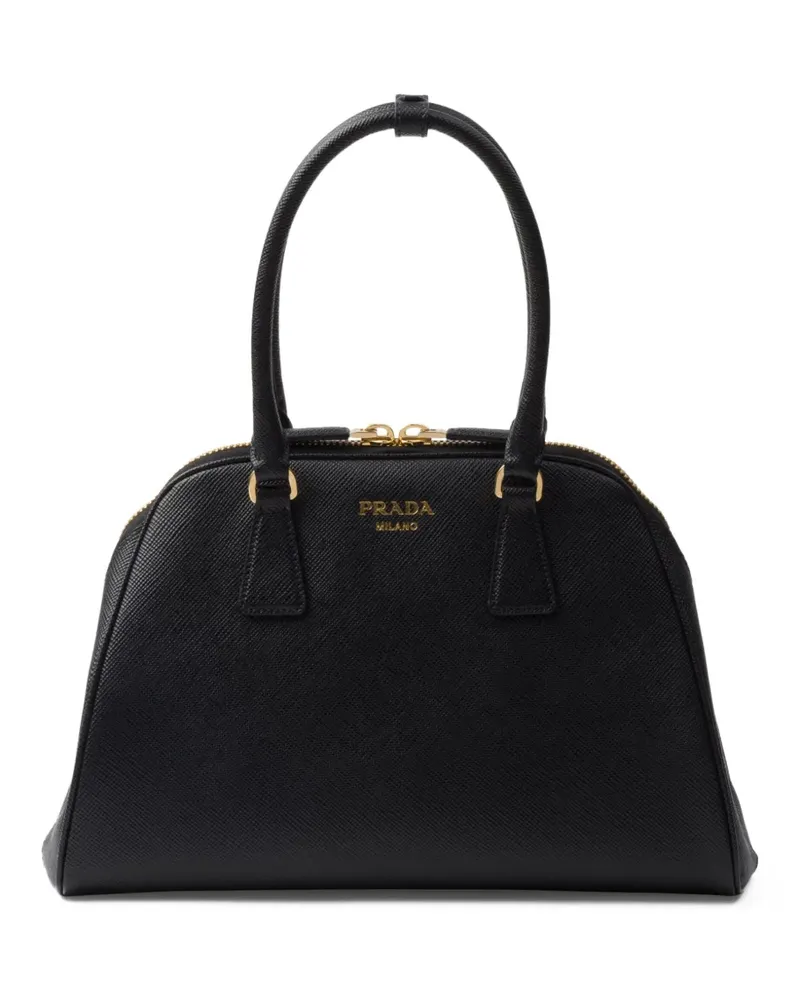 Prada Mittelgroße Saffiano Handtasche - Schwarz Schwarz